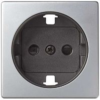 Лицевая панель Simon82 для 1-м. розетки 220В алюминий картинка